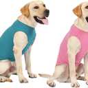WEONE Dog Summer T-Shirts Striped Cotton Vest,Pet Breathable Soft Basic Clothes for Small Medium Larg Boy Girl Dogs,XXL