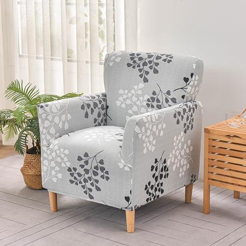 LiveGo Stretch Mid Century Modern Armchair Slipcover 1-Piece Jacquard Accent Chair Covers with Arms Soft Waterproof Chair Slipcovers for Living Room Furniture Protector Office (Color M)