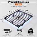 AGXI Floating Bed Frame with LED Lights and Charging Station, 14 Inch King Size Floating BedFrame - Modern King Size Bed Frame Easy Assembly No Box Spring Needed