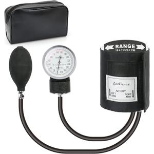 LotFancy Pediatric Blood Pressure Cuff Manual, Child Professional BP Cuff 7.2"-10.5", Children Aneroid Sphygmomanometer Small Cuff with Portable Carring Case and Zero Calibration (Black)