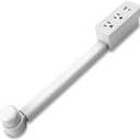 Electrical Outlet Extender - Features USB-A, USB-C and 2 AC Outlets, Free Assembly Extends 18"-28", Rotates 180, Plug Extension Outlet Use Behind Sofas, Nightstands, Desks, Office (White)