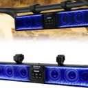 26-Inch UTV Sound Bar, Waterproof Multicolor Music Sync 6-Speaker ATV Golf Cart Sound Bar with Back Light Strip, Power Bluetooth Soundbar for ATV UTV Golf Cart w/1.75-2.25 Roll Bar