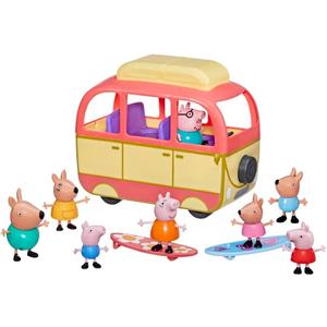 Peppa Pig Peppa Visits Australia Campervan Vehicle Preschool Toy with Rolling Wheels; Includes 8 Figures, 4 Accessories, for Ages 3 and Up 