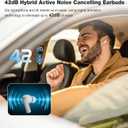 IAMJOY Language Translation Earbuds, 163 Language & Accents Two-Way Translator Device Built-in 6 Mics, 42dB Hybrid Dual Noise Cancelling Earbuds for Travel Business Learning, White