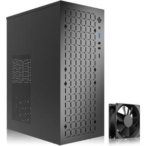 TGDGAMER Matx Case:High Airflow Micro ATX Case, Support MATX, Mini-ITX, Micro ATX Case Slim with USB3.0x1 I/O Port, Black with 80MM Fans