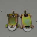 Sliding Mirror Door Rollers Assembly Fit Contractors Part #W8020C, 1-1/2" Nylon Concaved Wheels, 2-1/2" Hole Centers, Top Adjustable, Yellow Zinc Plated, 2 Pack