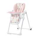 Kinderkraft Yummy Highchair, Baby Chair, Pink | Ergonomic, Reclining, Foldable, Adjustable Height, Detachable Double Tray