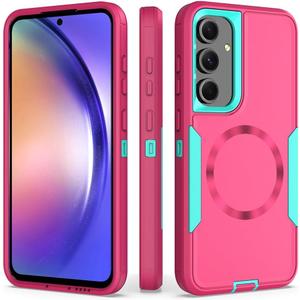 Designed for Samsung Galaxy S24 FE Case,Magnetic,Double Drop Protection Heavy Duty,Compatible with MagSafe,Dustproof,No Fading, No Yellowing,for Men Women,Rose Blue