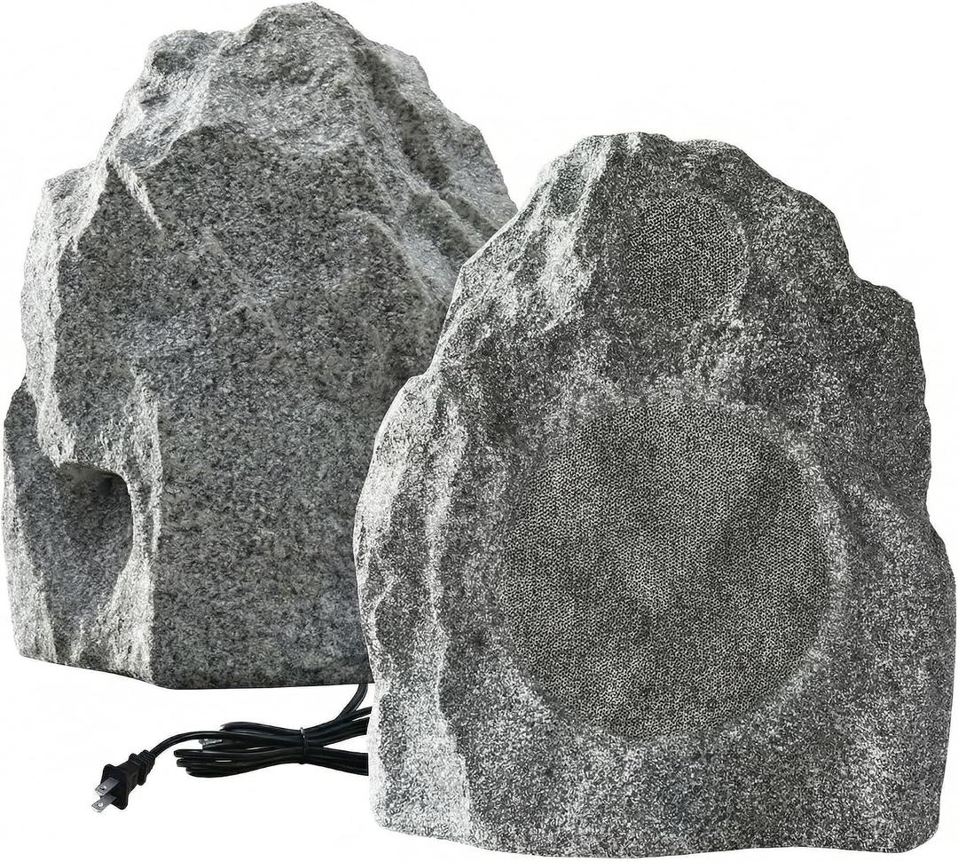 8" Bluetooth 5.4 Outdoor Rock Speakers, Volume Control & Tweeter Peak 700W IP65 Waterproof/Multi-Sync 200 Speakers/Auto-Pairing Auracast Tech for Backyard, Garden (2PCS) (NO MIC)