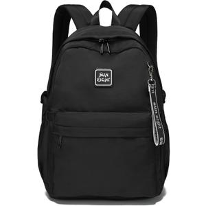 CaranY 30L Kids School Backpack for Girls Boys 8-18-Lightweight Water-Resistant Design,Multiple Pockets,Adjustable Straps Durable Bookbag for Elementary to High School Students (Black) (Large)