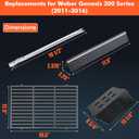 Grill Parts for Weber Genesis 300 (2011-2016 Front Control) Cast Iron Grates, 304 Burner Tubes, 17.5" Flavorizer Bars + Heat Deflectors, Fits Genesis E/S310 E/S320 E/S330, Replaces 7524 62752 7621