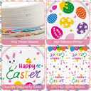 2 x 150 Pcs Happy Easter Plates and Napkins - Easte Egg Paper Dinnerware Set, Cute Eastes Rabbit Dinner Dessert Plates Luncheon Napkins Tableware for Easter Activity Party Supplies Table Decor, Serves 50