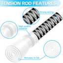 Tension Curtain Rod 26-39 Inches2Pcs White Tension Rod Adjustable No Drill Spring Curtain Rod for Doorway, Window, Closet