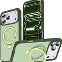 Compatible with iPhone 17 Pro Max Case with Ring Stand,Green