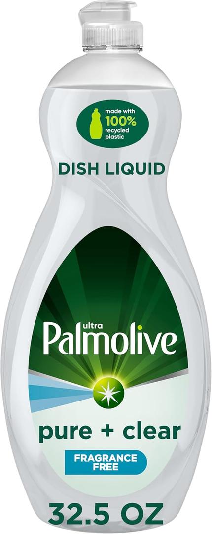 Palmolive Ultra Dishwashing Liquid Dish Soap, Pure + Clear Fragrance Free - 32.5 Fluid Ounce 