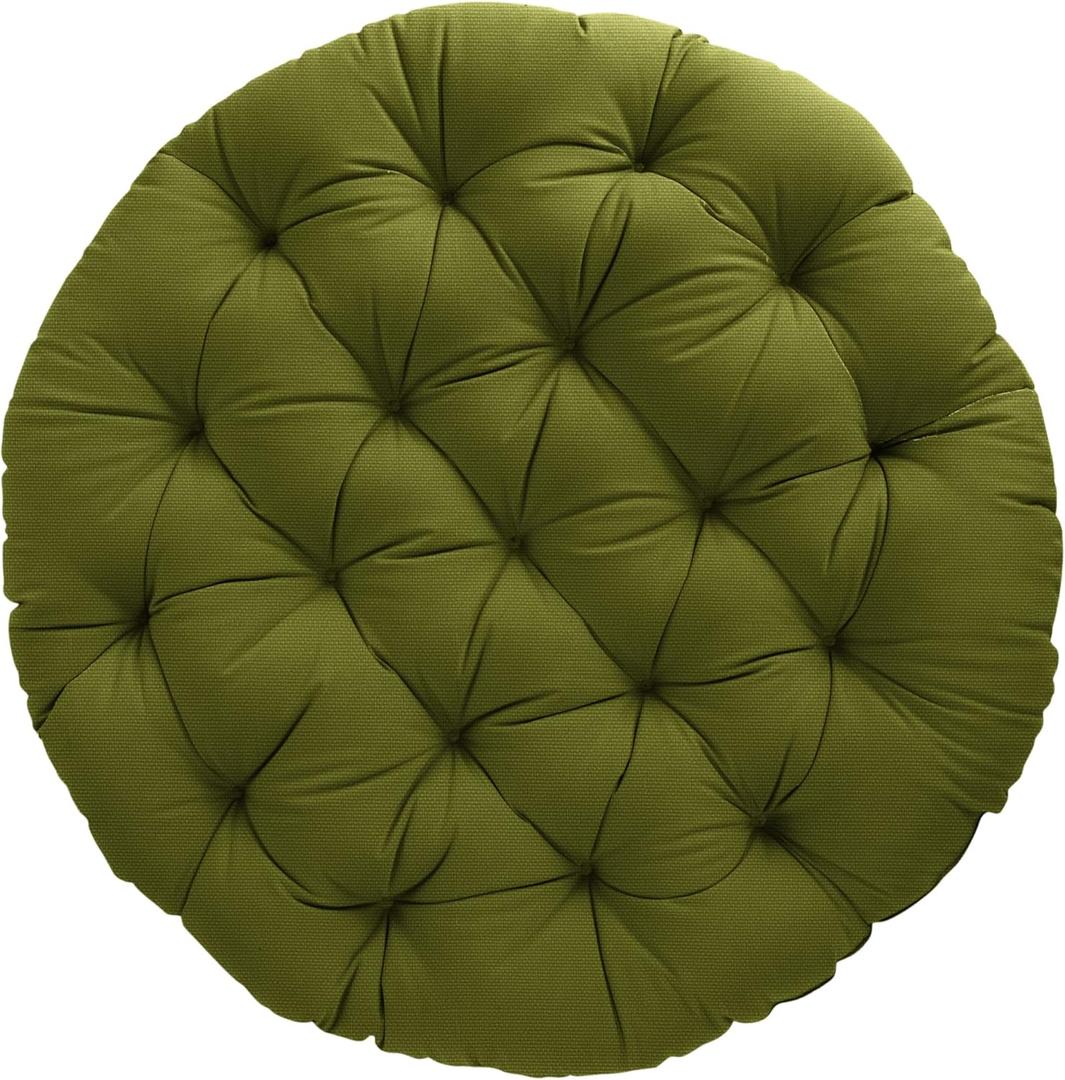 Sorra Home Tufted Papasan Cushion - Bucket & Moon Chair Comfy Round Cushion - Floor Pillow with Plush Foam for Indoor Furniture (Frame Not Included) - Avocado (48" x 48" x 4")