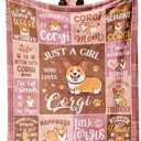 Corgi Gifts for Corgi Lovers, Corgis Themed Gifts for Women/Mom/Kids/Girls, Funny Corgi's Decor Throw Blanket 60"X50"