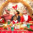 JOYEUX Christmas Disposable Coffee Cups with Lids 12 oz, To Go Coffee Cups, Holiday Paper Cups for Hot Cocoa, Hot Chocolate, Drinks Supplies, Xmas Dinner Party - 40 Pack