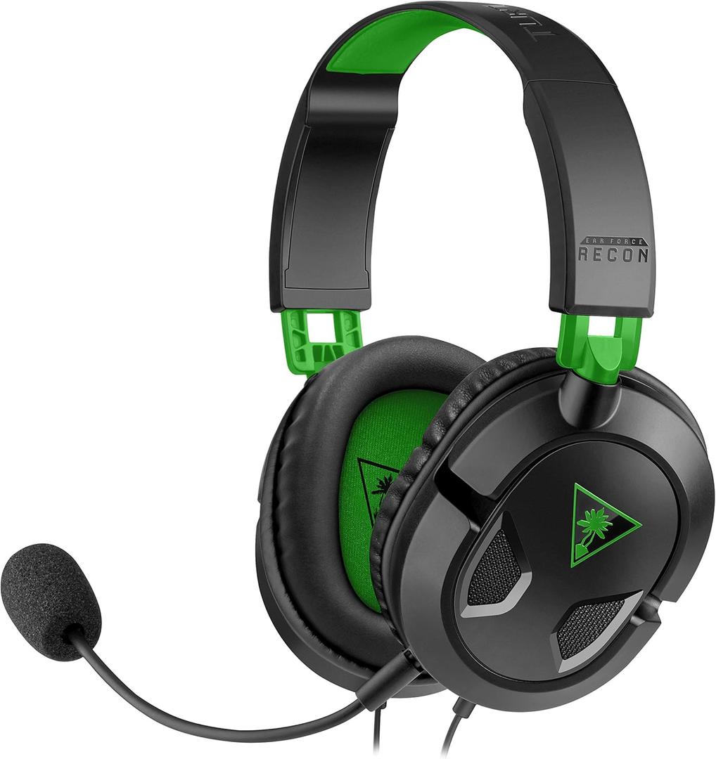 Turtle Beach Recon 50 Xbox Gaming Headset - Xbox Series X, Xbox Series S, Xbox One, PS5, PS4, PlayStation, Mobile & PC with 3.5mm - Removable Mic, 40mm Speakers (Black / Green)