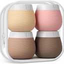 Yinke Travel Containers for Toiletries, Silicone Cream Jars, TSA Approved Travel Size Containers, Leak-proof Travel Essentials/Accessories with Lid for Cosmetic Face Body Cream(4 Pack)