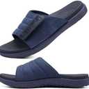 ONCAI Mens Sandals Adjustable Straps Orthotic Plantar Fasciitis Open Toe Athletic Sport Slides with Soft Comfy Arch Support Footbed, Size 9.5
