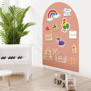 Magnetic Wall Decal Arch: 31" x 39" Magnetic Chalk Board Sticker -for Kids & Playroom（Milk Tea）