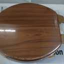 Wood Toilet Seat with Zinc Alloy Hinges (Round, Natural)