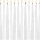 White Taper Candles, 14 Pack 10 Inch Unscented Long Tapered Candles 8-Hour Burn for Weddings, Church Altars, Gothic Halloween, Holiday Decor, Prayer Ceremonies, Halloween, Christmas