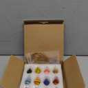 HDCRYSTALGIFTS Set 12 Blown Glass Easter Tree Ornaments, Multicolored Mini Hanging Glass Eggs Decor for Tree Basket DIY Crafts Easter Party Favors