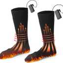 Electric Heated Socks for Men Women, Battery Operated Washable Thermal Socks Winter Warm Socks for Outdoors Work Fishing Hunting Skiing Cycling Hiking Camping, 50 /122  (Small, Black)