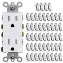 CML 15 Amp Matte White Decorator Wall Receptacle Outlet, Tamper Resistant (TR) Electrical Outlets, 15A/125V, 2 Pole 3 Wire, UL Listed, 50 Pack