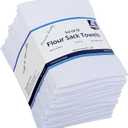 Flour Sack Kitchen Towels (White, Pack of 12) 100% Cotton,28x28 Inch Cloth Napkin, Bread wrapper, Cheesecloth, Multi Purpose Kitchen Dish Towels, Bar Towels, Extremely Absorbent & Sturdy By Excellent Deals