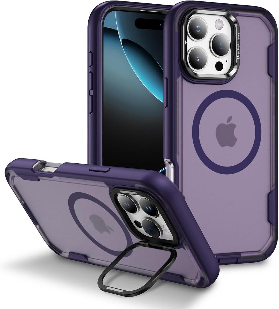 Korecase Magnetic for iPhone 16 Pro Case 6.3" [Compatible with Magsafe] Military-Grade Drop Proof Double Protection Bumper Phone Case Cover for iPhone 16Pro Frosted Purple