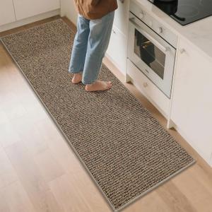 BEQHAUSE Kitchen Runner Rugs 24"x72", Non-Slip Kitchen Mats for Floor, Super Absorbent and Stain Resistant Kitchen Rug, Machine Washable Rugs for Kitchen, Hallway, Laundry & Sink, Taupe