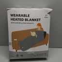 Wearable Heated Blanket with Foot Pocket & Sleeves, Electric Blanket Heated Robe for Women & Men, 5 Heat Settings, 3H Auto-Off, Machine Washable, ETL Certified, Gift-Ready, 50x70 Inches, Grey