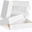 YANGTE 12 Premium Gift Boxes with Lids for Presents, Extra Large White Boxes for Wrapping Gifts, 4-inch Deep Clothing Gift Boxes for Robe, Sweater, Shirt and Christams Gift