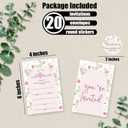 2 x Baby Shower Invitations - Our Little Wildflower Is Almost Here, 20 Fill In Watercolor Floral Invites With Envelopes And Stickers For Girl Boy, Gender Reveal Games, Party Favors And Supplies - A07