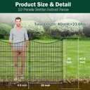 10 Panels Decorative Garden Fence with Gate, 40 in(H) X 23.6 ft(L) No Dig Dog Fence Animal Barrier Outdoor for Yard, Rustproof Metal Garden Edging and Borders, Temporary Fencing Stakes