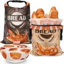 2 Pack Reusable Bread Bags for Homemade Bread, 17"13" Sourdough Bread Storage Bags with Bowl Cover - Keep Loaf Fresh and Easy to Wash(Loaf Bread Style)