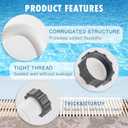 Pool Hoses for Above Ground 1.5 Diameter 16" Long Accessory Swimming Pool Replacement Hose, 2 Pack Filter Pump Hose Compatible with Pump Models