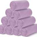 Buryeah 10 Pcs Fleece Blanket Bulk Soft Warm Blankets Cozy Fleece Lightweight Throw Blankets Plush Pet Throw Blanket for Home Bed Sofa Office Wedding Gifts Travel(50" X 60",Taro Purple)