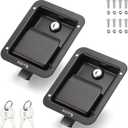 Black Truck Tool Box Lock Replacement kit, Stainless Steel Paddle Latch for Truck Bed Toolbox Handle, Trailer Door, RV, Camper, ATV, UTV, 5.85" L x 4.25" W with Keys, 2PC