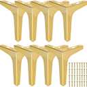 7 inch Gold Legs for Furniture Set of 8 Metal Furniture Legs 7", Gold Dresser Legs Modern Style Replacement Sofa Leg Triangle Furniture Feet for Cabinet Sofa Couch Chair