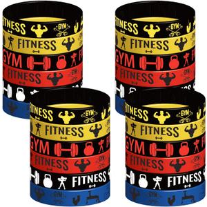 24 Pieces Gym Party Wristbands Rubber Bracelets - Weightlifting Weight Lifting Cross Fit Fitness Birthday Party Favors Supplies Decorations Goodie Bag Favor Stuffer Stretchable Silicone Wristband