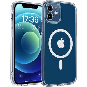 TOCOL Magnetic for iPhone 12 Case Clear, Upgraded Full Camera Protection, Compatible with Magsafe, Drop Protection, Phone Cover for iPhone 12 6.1 inch (Clear)