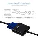 PHILIPS HDMI to VGA Adapter, Male to Female, Compatible for Computer, Desktop, Laptop, PC, Monitor, Projector, HDTV, Chromebook, Roku, VGA Cable Required, Black, SWV9200E/27 (1 Pack)