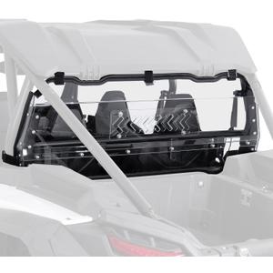 KEMIMOTO Sliding Vented Clear Rear Windshield Compatible with 2024+ Polaris RZR XP 1000 / RZR XP4 1000, Anti-UV Double-Sided Hard Coated Rear Window, Speaker and 4-Point Harness Friendly Back Window