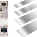 Blulu 4 Pieces 304 Stainless Steel Sheet Gap Filler Gap Shim Stock Metal Trim Strip for Kitchen Wall Oven Microwave Combo Range Cooktop 30'' Long, 1, 2, 3, 5'' Wide, 0.04'' Thick