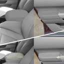 JOYTUTUS Center Console Cover and Front Door Panel Armrest Cover Kit Compatible with 2009-2015 Pilot, Leather Arm Rest Armrest Cover for Car, Middle Console Cover Lid Replacement for Trucks, Gray