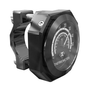 Riloer Motorcycle Handlebar Thermometer Gauge 7/8 Handle Universal Bicycle Handlebar Temperature Gauge and Cycling Accessory, Rugged Handle Bar Thermometer for Bikes, Motorcycle, ATV, or Snowmobile (Black)